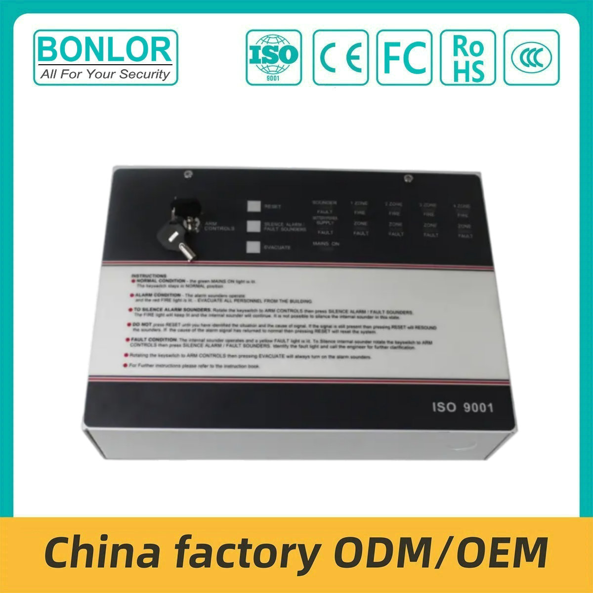 BR-Z6 Fire Protection Equipment Fire Detection and Alarm System 6/8 Zone Convent