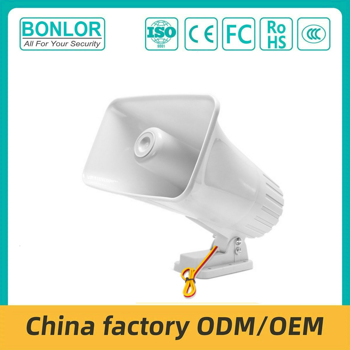 SF-130W ABS Housing Alarm Siren Horn Speaker 30W DC 12V White 120db Outdoor Sire