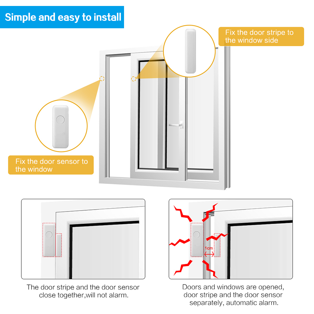 Wireless  433mhz  Door Sensor Window Open Detector with SOS Button Work with Home Security Alarm System