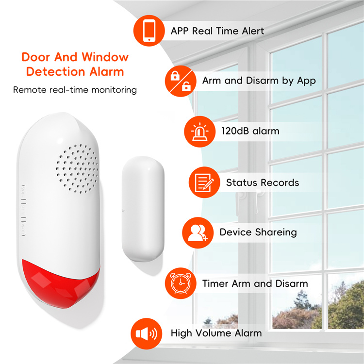 Wireless Anti-Theft Wifi Tuya Smart App Home Security System Open Magnetic Door Window Entry Alarm Single Sensor With Siren