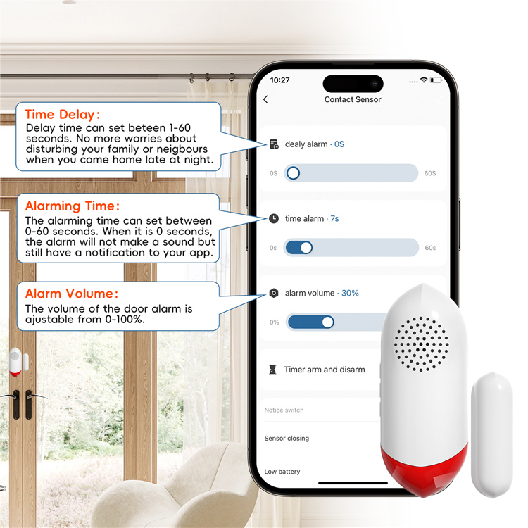 Wireless Anti-Theft Wifi Tuya Smart App Home Security System Open Magnetic Door Window Entry Alarm Single Sensor With Siren