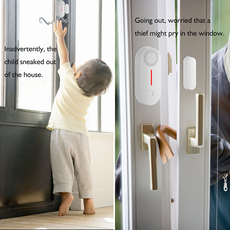 Tuya Smart WiFi GSM Magnetic Door Sensor Alarm/Door Window Entry Alarm Work With Alexa Google Home and IFTTT